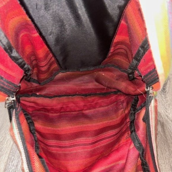 Vans Off The Wall Multi-color Striped Backpack Bag - Picture 5 of 8